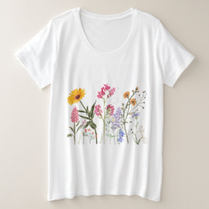 Wild Flowers , Vintage Botanical nice flowers Plus Size T-Shirt