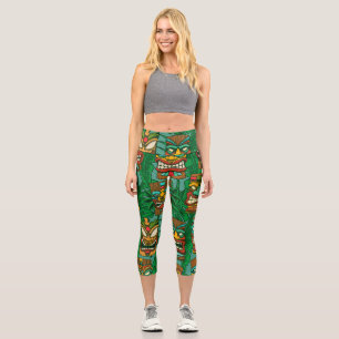 Wild Flowers Watercolor: Colorful Seamless Capri Leggings