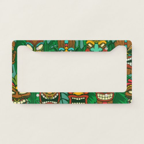 Wild Flowers Watercolor Colorful Seamless License Plate Frame