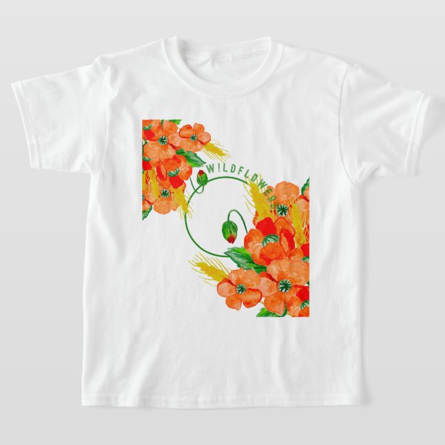 Wild flowers watercolor T-Shirt (Laydown)