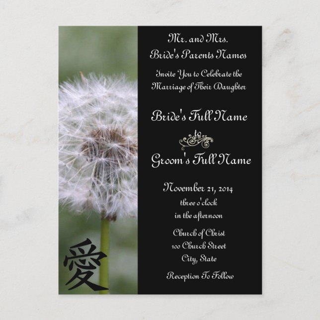 Wild Flowers Wedding Invitations and Favors (Front)