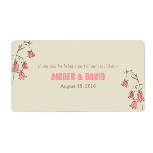 Wild Flowers Wedding Labels (Front)
