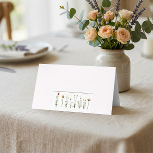Wild flowers wedding name place card