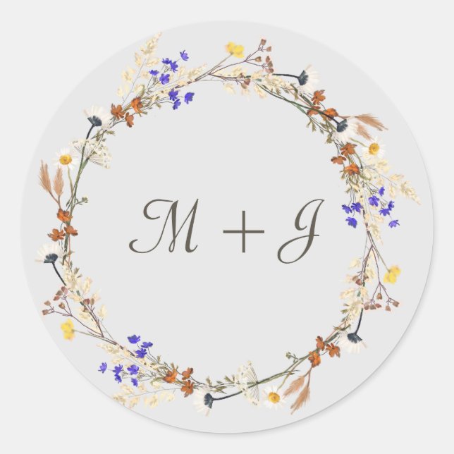 Wild flowers  Wedding Sticker (Front)