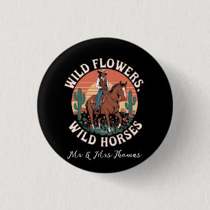 Wild Flowers & Wild Horses A Stunning Tribute Button