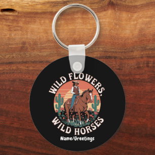 Wild Flowers & Wild Horses A Stunning Tribute Keychain