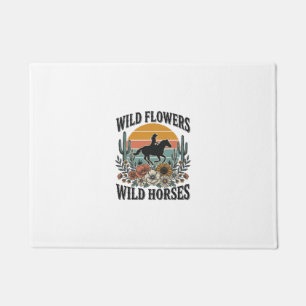 Wild Flowers Wild Horses Western Floral Shirt Desi Doormat