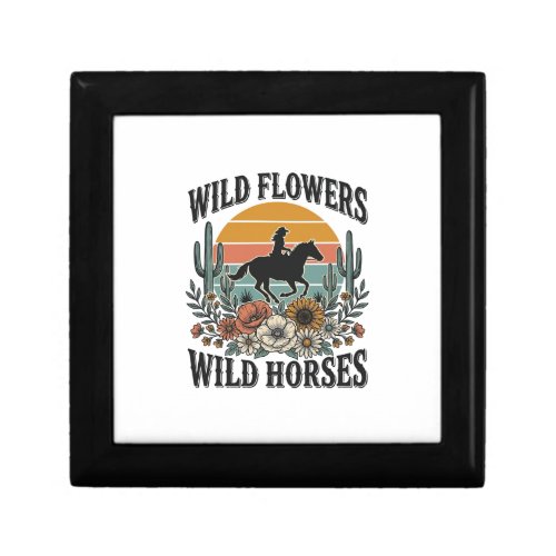 Wild Flowers Wild Horses Western Floral Shirt Desi Gift Box