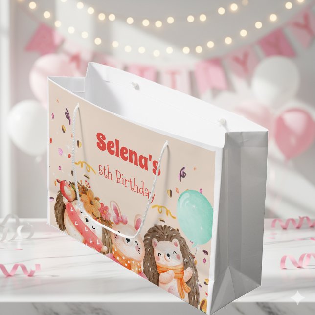 Wild forest animals kid birthday large gift bag (Creator Uploaded)