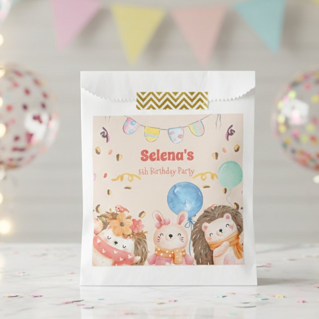 Wild forest animals kids Birthday Favor Bag (Creator Uploaded)