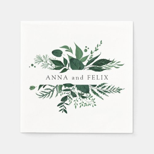 Wild Forest | Botanical Personalized Wedding Napkins