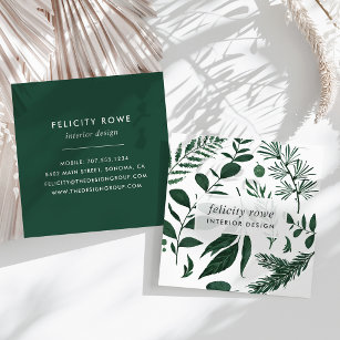 Wild Forest   Botanical Print Square Business Card