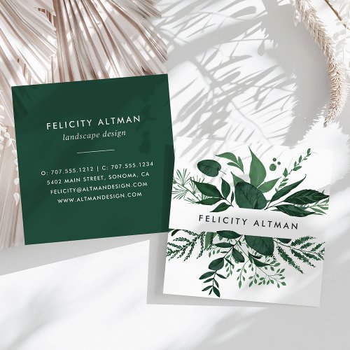 Wild Forest  Botanical Square Business Card