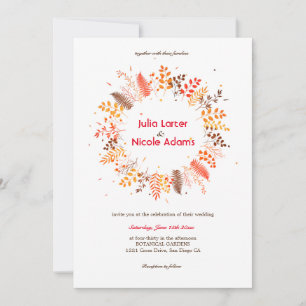 Wild Forest Fern Moss Mushroom Botanical Wedding Invitation