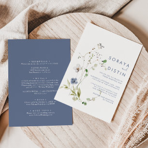 Wild Forest Floral Back & Front Formal Wedding   Invitation