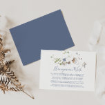 Wild Forest Floral Honeymoon Wish  Enclosure Card<br><div class="desc">This wild forest floral honeymoon wish enclosure card is perfect for a rustic wedding. This design features hand-painted watercolor white and blue wild forest flowers with green foliage.</div>