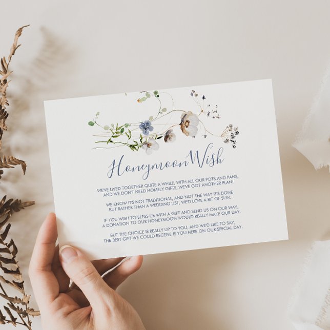 Wild Forest Floral Honeymoon Wish  Enclosure Card (Creator Uploaded)