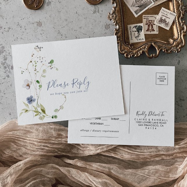 Wild Forest Floral Menu Choice RSVP  (Creator Uploaded)