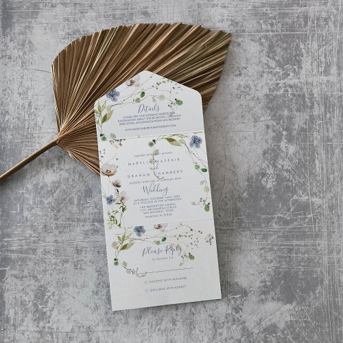Wild Forest Floral Wedding   All In One Invitation