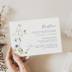 Wild Forest Floral Wedding Reception Enclosure Card