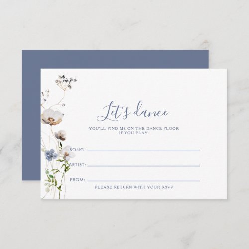 Wild Forest Floral Wedding Song Request Card