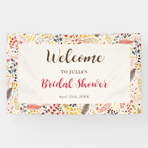 Wild Forest Flowers Fern Mushrooms Foliage Wedding Banner