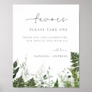 Wild Forest Foliage Wedding Favor Poster