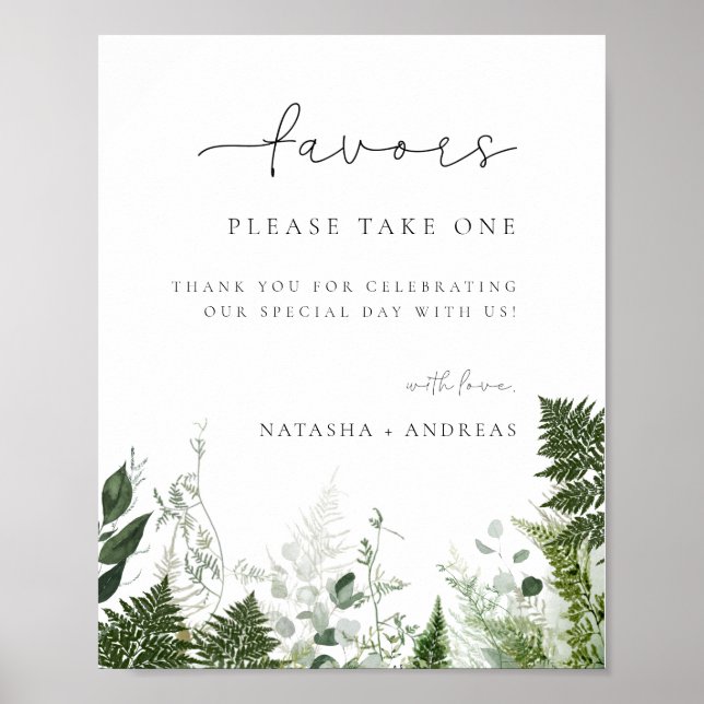Wild Forest Foliage Wedding Favor Poster (Front)