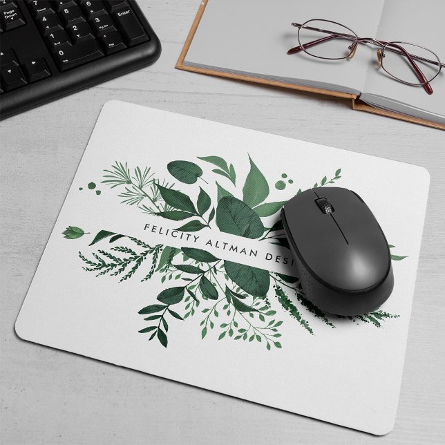 Wild Forest | Green Botanical Personalized Mouse Pad (Creator Uploaded)