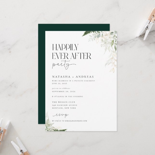 Wild Forest Happily Ever After Party Invitation (Front/Back In Situ)