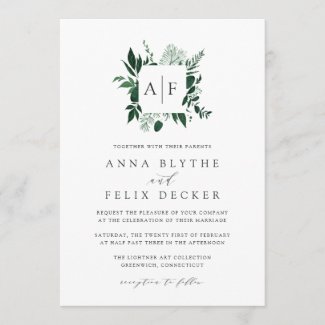 Wild Forest Monogram Wedding Invitation