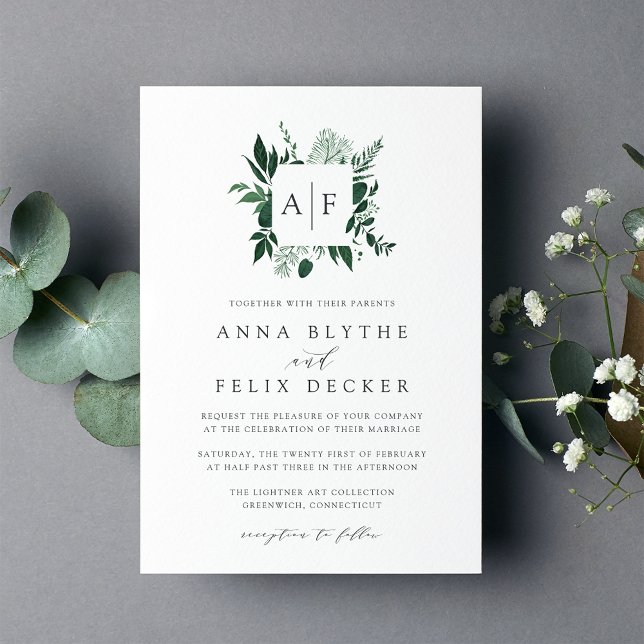 Wild Forest Monogram Wedding Invitation (Creator Uploaded)