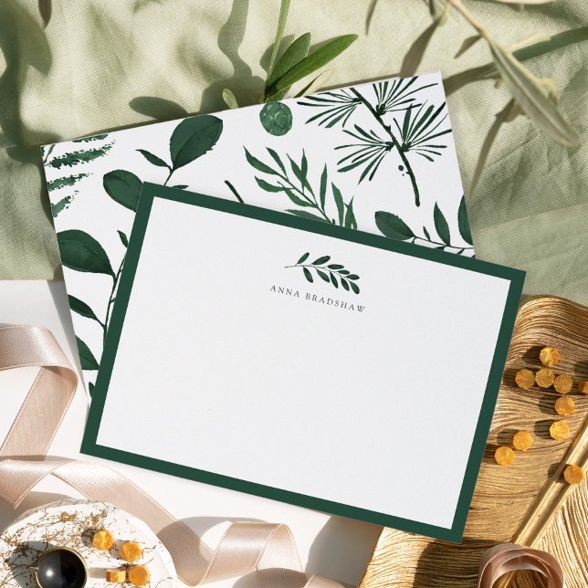 Wild Forest Personalized Stationery Flat Card (Creator Uploaded)