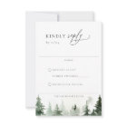 Wild Forest Pine Trees Wedding RSVP Card