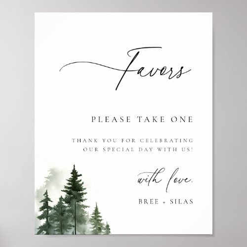 Wild Forest Pines Wedding Favor Poster