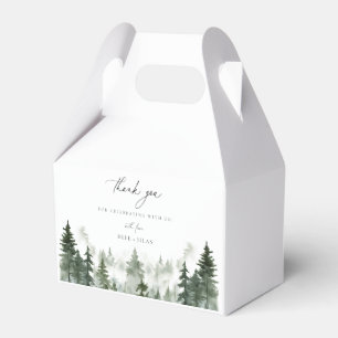 Wild Forest Pines Wedding Thank You Favor Boxes