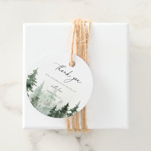 Wild Forest Pines Wedding Thank You Favor Tags