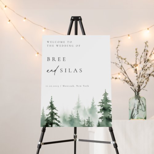 Wild Forest Pines Wedding Welcome Foam Board