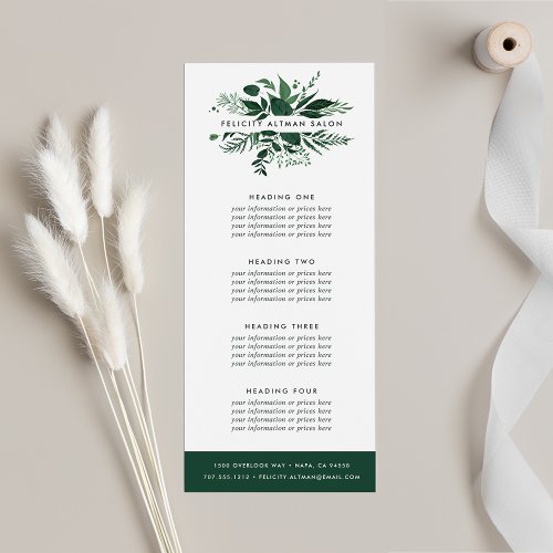 Wild Forest  Services or Price List Rack Card