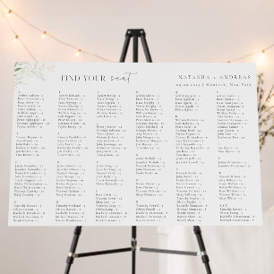 Wild Forest Wedding Alphabetical Seating Chart Foam Board