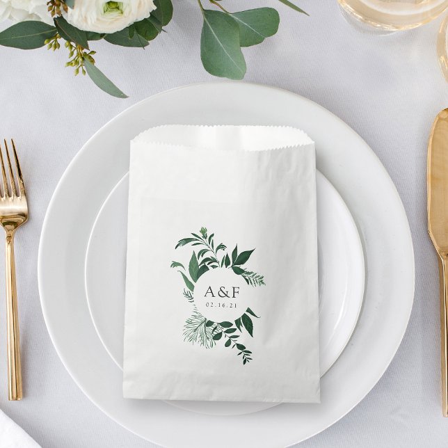 Wild Forest Wedding Monogram Favor Bag (Creator Uploaded)