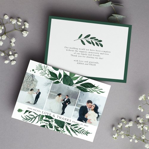 Wild Forest  Wedding Photo Flat Thank You Card