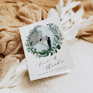 Wild Forest Wedding Photo Thank You Cards