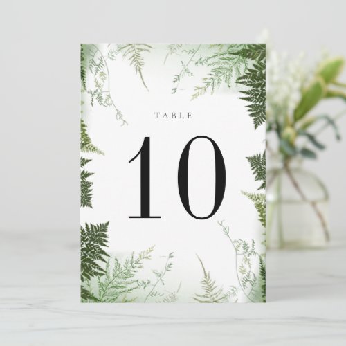 Wild Forest Wedding Table Number Card
