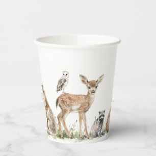 Wild Forest Woodland Animals Kids Birthday Party Paper Cups
