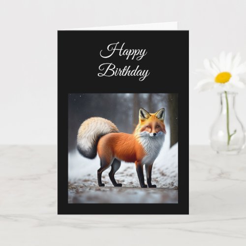 Wild Fox Personalize Birthday Folded Greeting Card