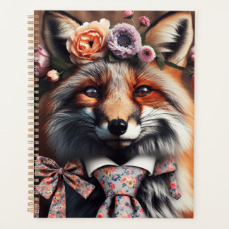 Wild fox wearing a tie cute  planner