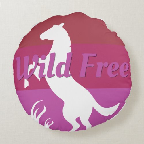 Wild Free _ A Tribute to the Horse Round Pillow