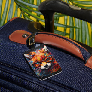 Wild Free Abstract Pop Fox  Luggage Tag