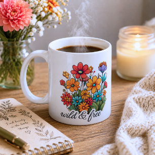 Wild & Free Boho Wildflowers Coffee Mug